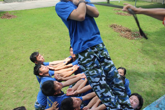 拓展培訓中背摔項目的安全布置